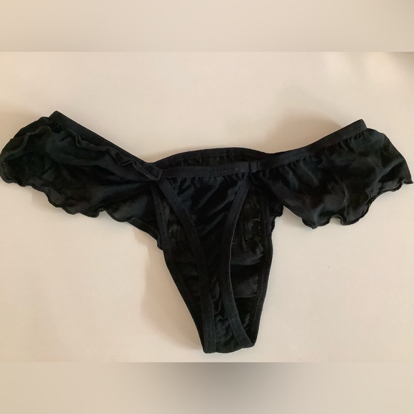 Rosset Mesh & Sequence Underwire Padded Bustier Lingerie W/Straps & Thong New - Picture 9 of 9